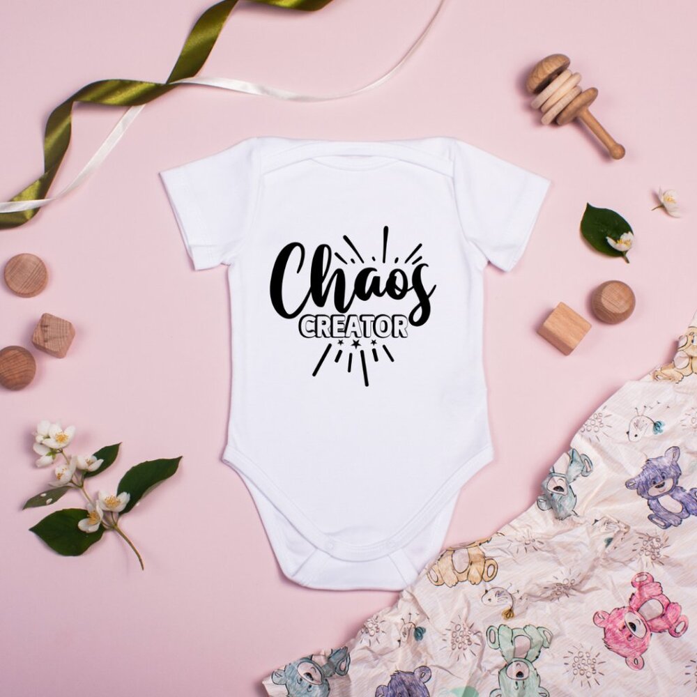 Chaos Creator Baby Onesie NWT Funny Newborn Bodysuit